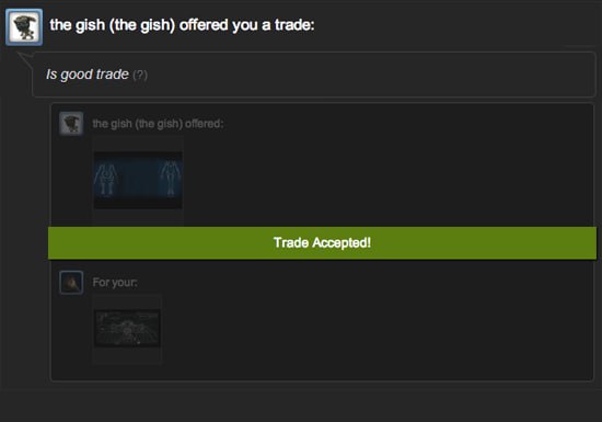 sending and receiving trade offer