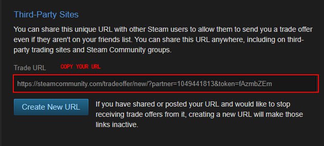 setting up steam trade url